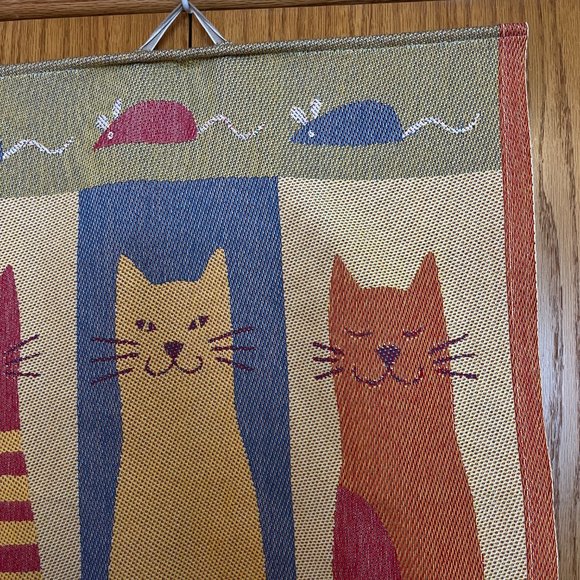 Ekelund Master Weavers Cat & Mouse wall hanging/tapestry! MCM Scandinaviain Ligh - Picture 4 of 11